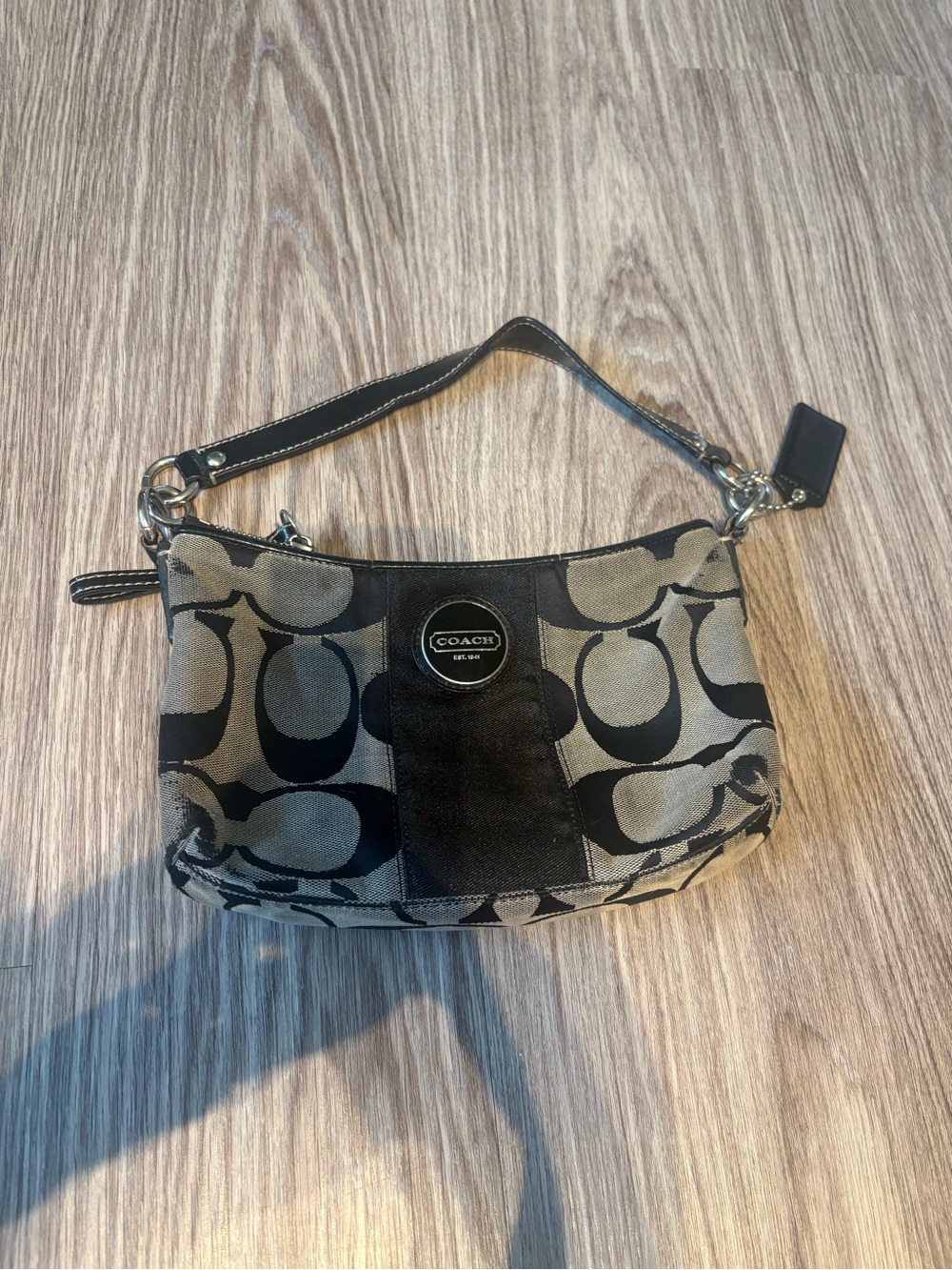 Coach Signature Canvas purse in Black and grey